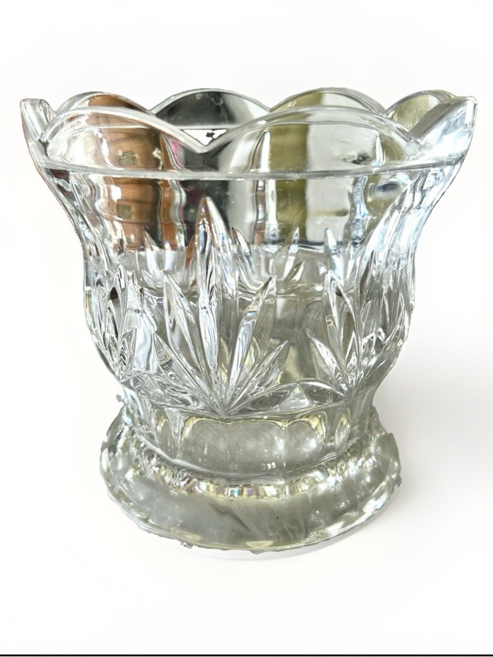 Royal Limited 24%Full Lead Crystal Tulip Biscuit Barrel - Czech Republi